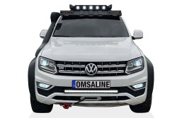 VW Amarok Dakar Ledli Ön Cam Üstü Moonvisor 2010-2021 Arası Mat Siyah - Thumbnail