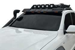 VW Amarok Dakar Ledli Ön Cam Üstü Moonvisor 2010-2021 Arası Mat Siyah - Thumbnail