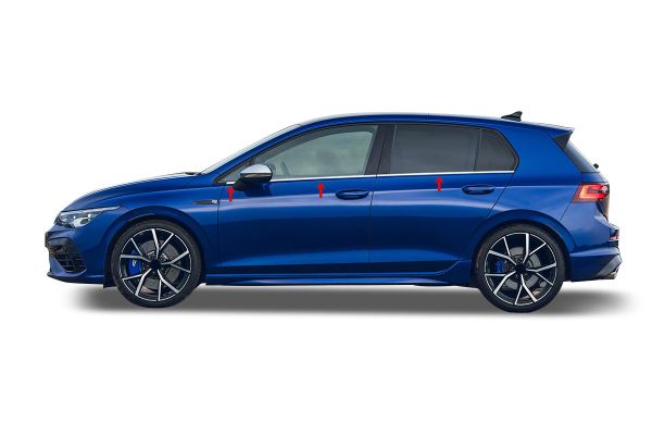 OMSA VW Golf 8 Krom Cam Alt Çıtası 6 Parça 2020 ve Sonrası