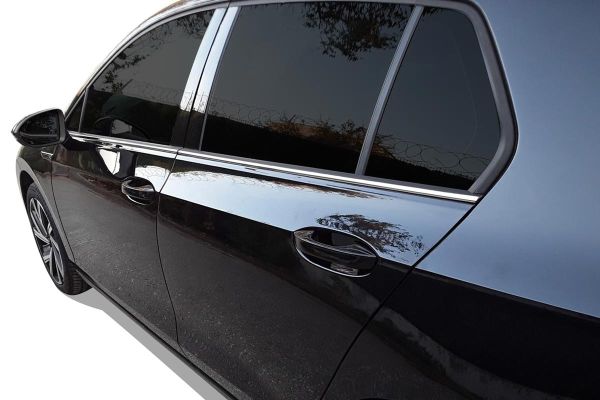 OMSA VW Golf 8 Krom Cam Alt Çıtası 6 Parça 2020 ve Sonrası