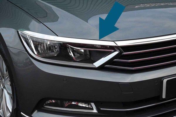 OMSA VW Passat B8 Krom Far Üstü Çıta 3 Parça 2015-2019 Arası