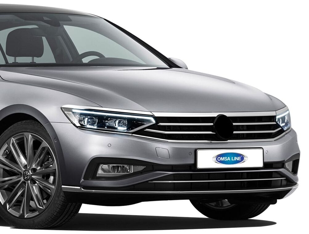 OMSA VW Passat B8.5 Krom Ön Tampon Alt Çıtası 3 Parça 2019 ve Sonrası