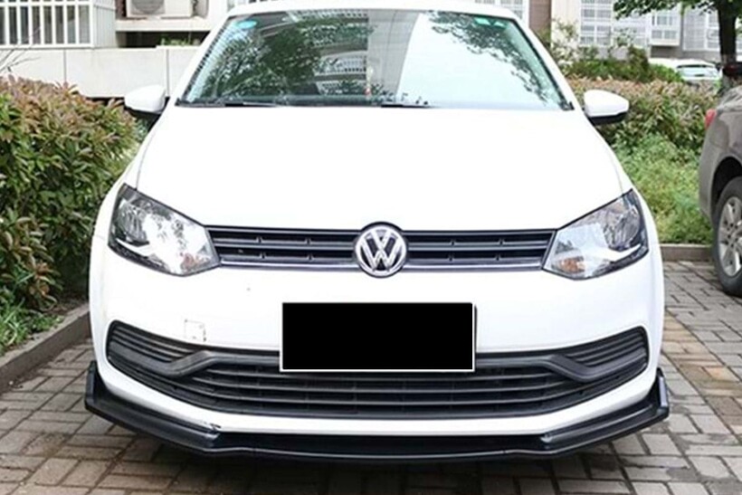 VW Polo 6R Ön Tampon Lip Plus V2 3 Parça Piano Black ABS 2009-2017 Arası - Thumbnail