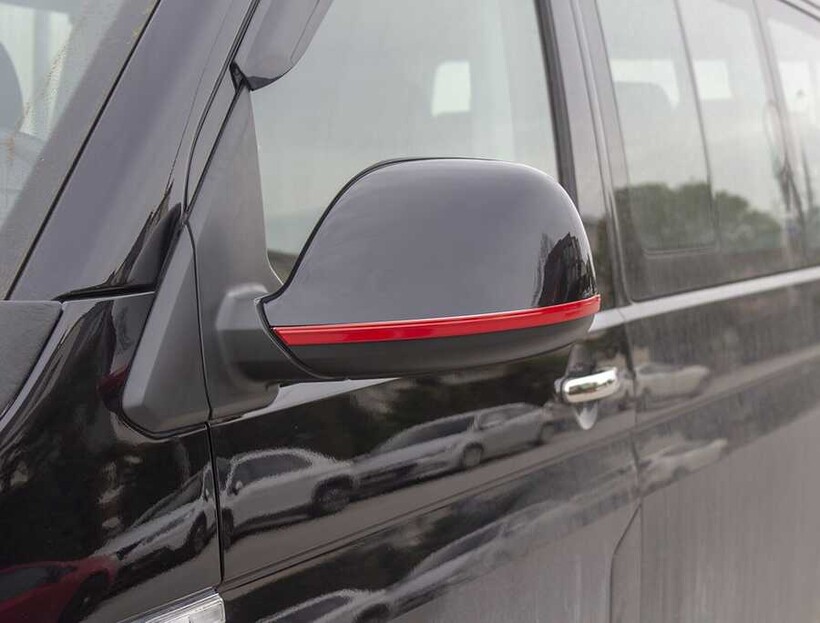 OMSA VW T5 Caravelle Kırmızı Krom Ayna Çıtası 2 Parça 2010 ve Sonrası - Thumbnail
