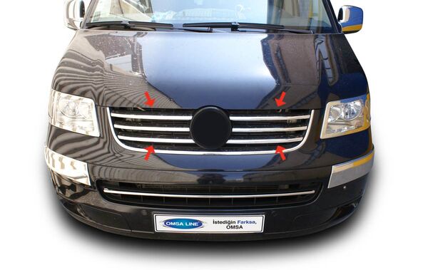 OMSA VW T5 Caravelle Krom Ön Panjur 6 Parça 2003-2010 Arası