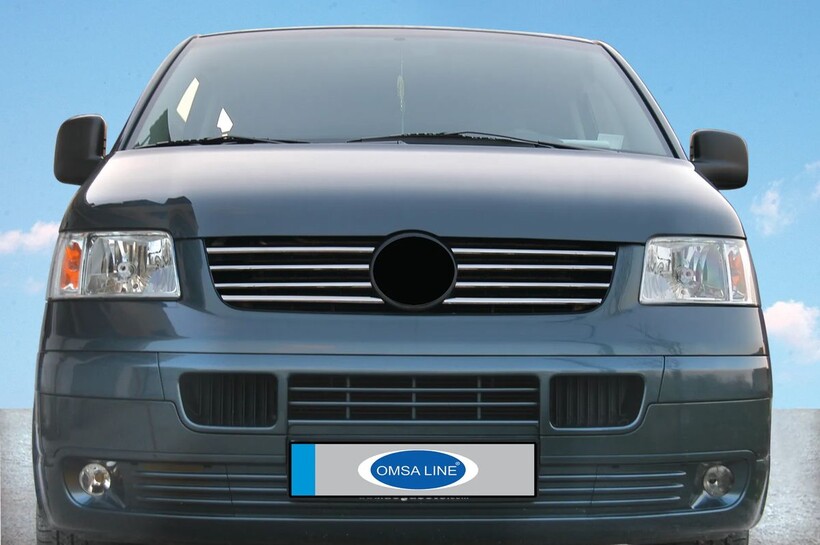 Krom Aksesuar » Omsa - OMSA VW T5 Transporter Krom İnce Ön Panjur 8 Parça 2003-2010 Arası