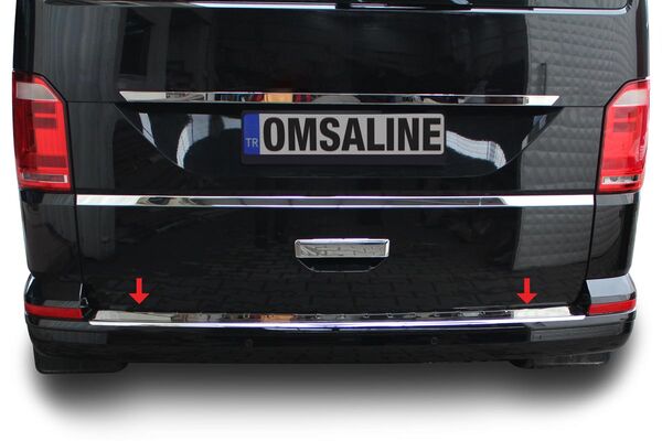 OMSA VW T6 Transporter Krom Arka Tampon Eşiği Tek Kapı Taşlı 2015 ve Sonrası