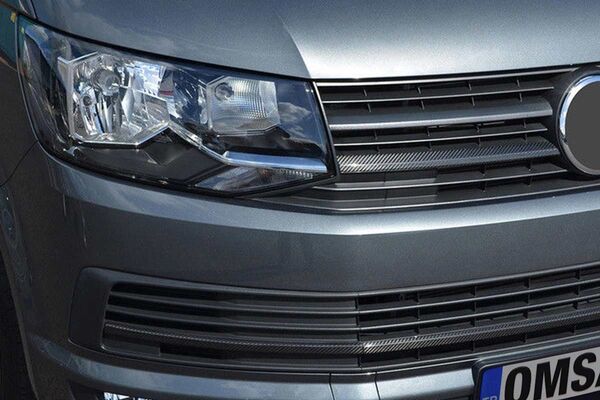 OMSA VW T6 Transporter VAN Highline Karbon Ön Panjur Kromu Alt Parçalar 2 Parça 2015-2019 Arası