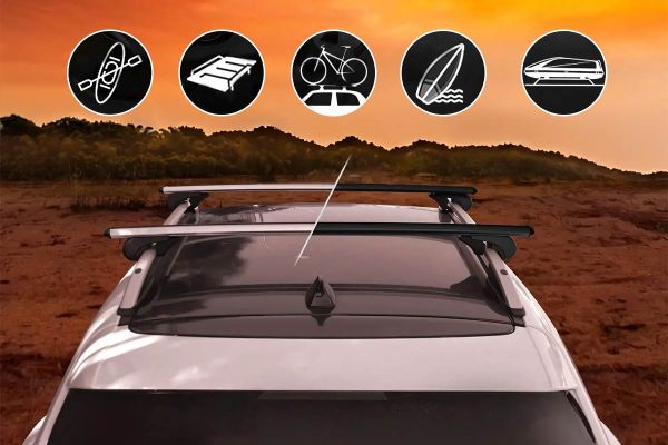 VW T7 Transporter Ara Atkı Bold Bar Gri 122-144 cm 2 Parça Plastik Kilit 2024 ve Sonrası