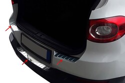 Krom Aksesuar » Omsa - VW Tiguan Krom Arka Tampon Eşiği 3 Parça Taşlı 2007-2015 Arası